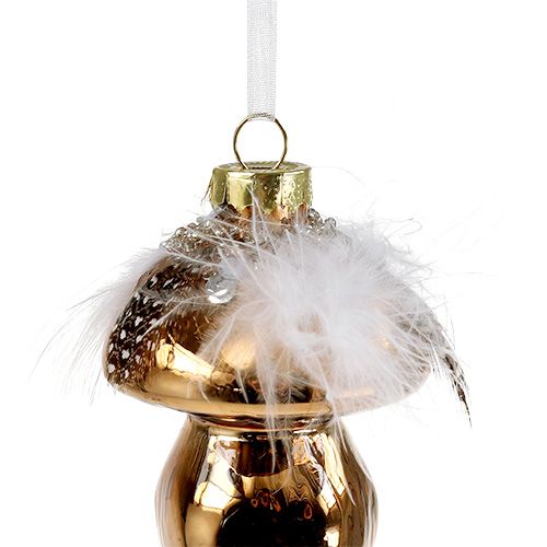 Floristik24 Boomdecoratie glas paddestoel bruin 8cm 3st
