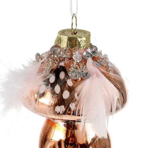 Floristik24 Boomdecoratie glas paddestoel koper 8cm 3st