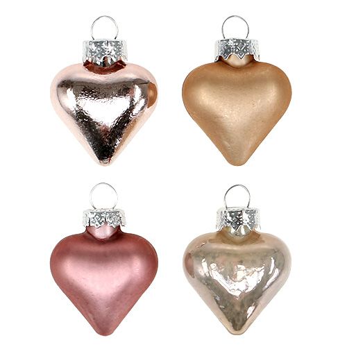 Floristik24 Boomdecoratie harten mix roze 3cm 24 st