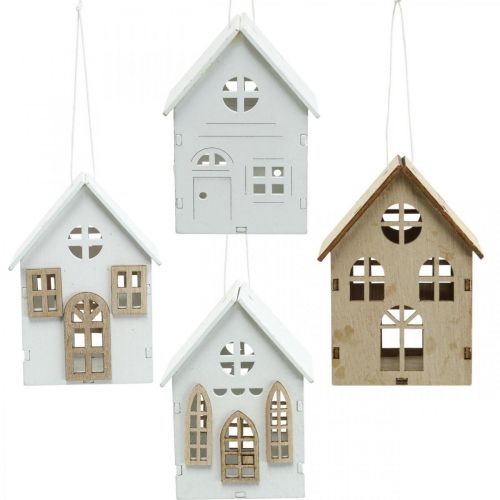 Floristik24 Kerstboomversieringen, houten huisdecoratie H10cm 4 stuks