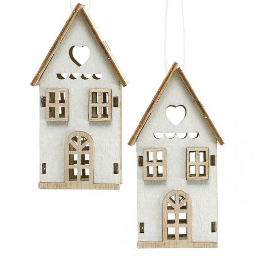 Floristik24 Kerstboomversiering, houten huisdecoratie H7.5cm 6st