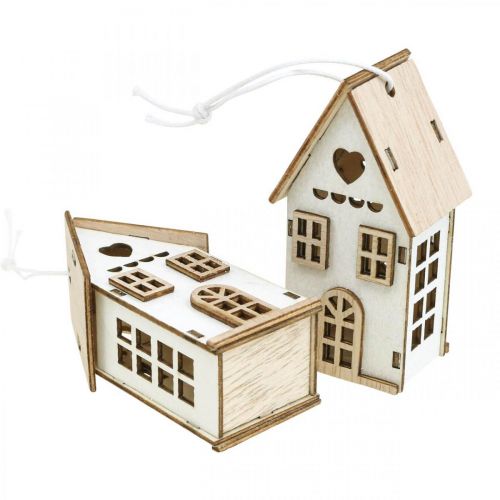 Artikel Kerstboomversieringen, houten huisdecoratie H7,5cm 6 stuks