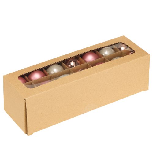 Artikel Kerstboomdecoratie kerstballen glas roze grijs Ø4cm 24 stuks