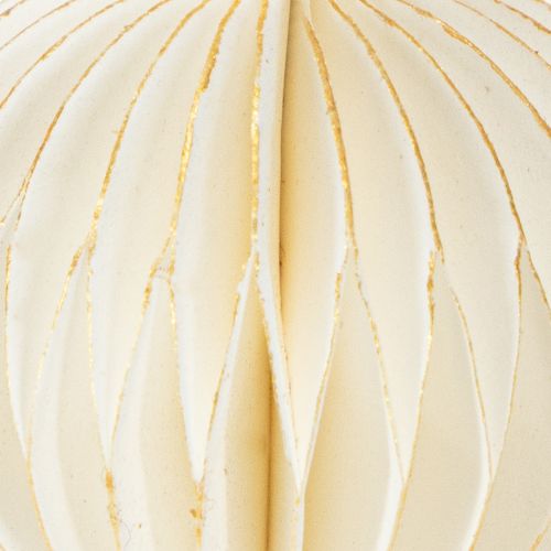 Artikel Papieren kerstboomversieringen, honingraatpapier, wit en goud, 4 cm, 6 stuks
