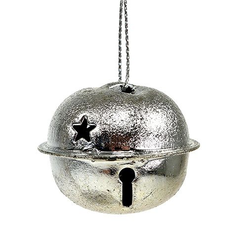 Floristik24 Kerstboomdecoraties metalen bel 4cm zilver 12st