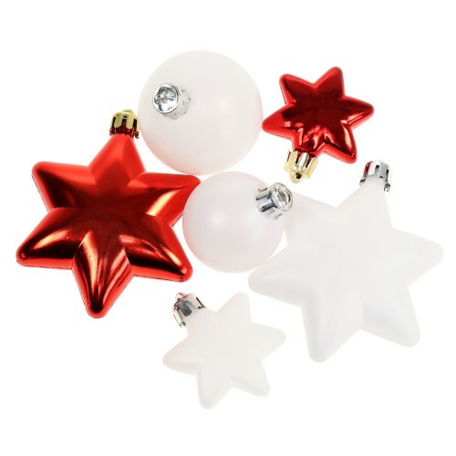Floristik24 Boomdecoratiemix rood, wit 36st