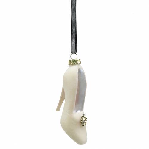 Floristik24 Kerstboomhanger pumps wit 11cm 2st