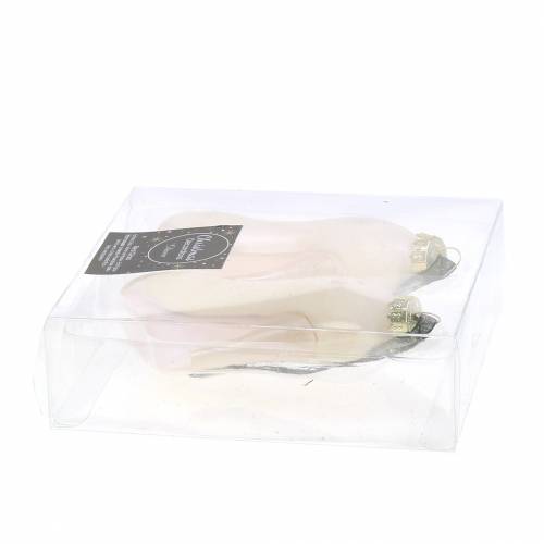 Floristik24 Kerstboomhanger pumps wit 11cm 2st