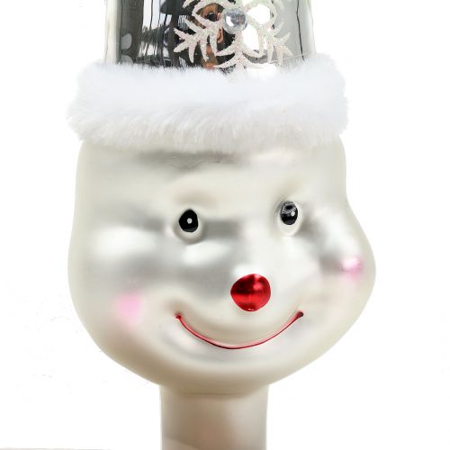 Floristik24 Boomtop glazen sneeuwpop 30cm