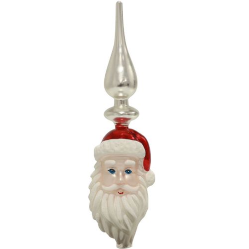 Artikel Glazen boomtop Kerstman Kerstboomtop kleur H34cm