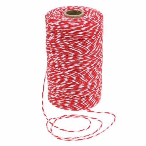 Floristik24 Snoer rood/wit 220m