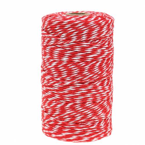 Floristik24 Snoer rood/wit 220m