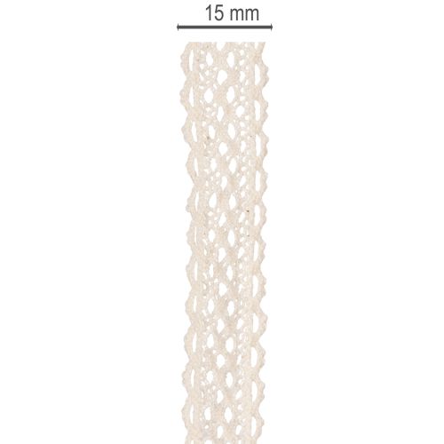 Katoenen kantlint voor decoratie en knutselwerk, 15 mm breed, 10 m lang | Floristik24.nl