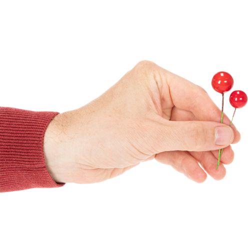 Kunstmatige mini-kerstballen in de vorm van rode bessen voor bloemversiering, 2 cm, 48 stuks | Floristik24.nl