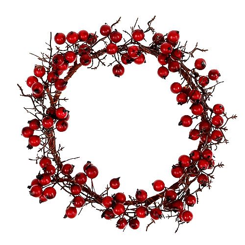 Floristik24 Bessenkrans Ø15cm rood