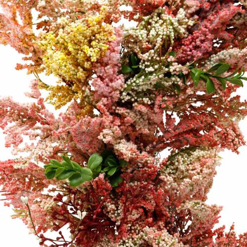 Floristik24 Kunstbloemen krans heidekrans roze zijden bloemen