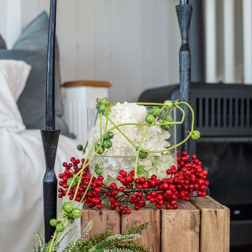 Floristik24 Bessenkrans Rood Kunstplanten Rood Kerst Ø30cm