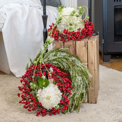 Artikel Bessenkrans Rood Kunstplanten Rood Kerst Ø35cm