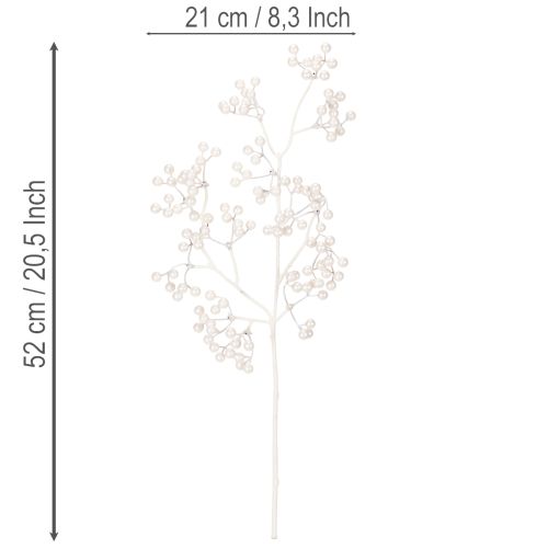 Kunstmatige witte bessentak, decoratie-/knutselbenodigdheden, 52 cm | Floristik24.nl