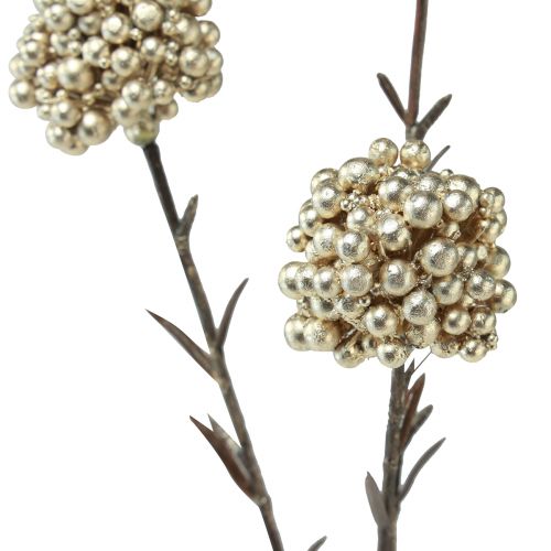 Artikel Decoratieve tak kunst bessentak champagne 46cm