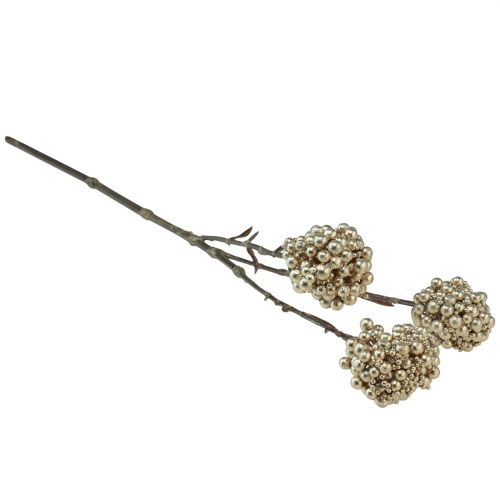 Artikel Decoratieve tak kunst bessentak champagne 46cm