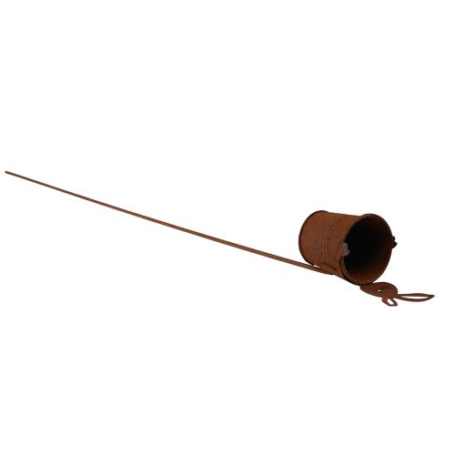 Artikel Bedplug roest konijn met emmer plantenbak vintage 5x11cm