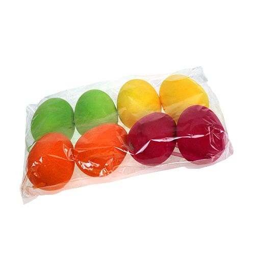 Floristik24 Gevlokte siereieren 12cm 8 st