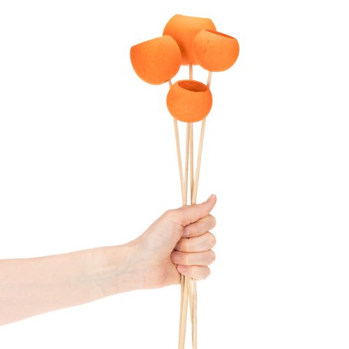 Bell Cup Mix op een stokje, sinaasappel, 15 stuks | Floristik24.nl