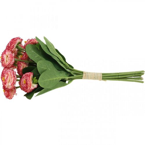 Artikel Kunstbloem, bellis kunst in bos, madeliefjes wit-roze L32cm 10 stuks
