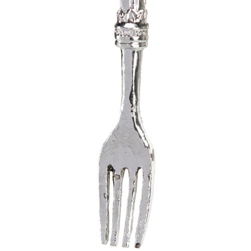 Artikel Bestekdecoratie om op te hangen metaallook zilver 14cm 12 st