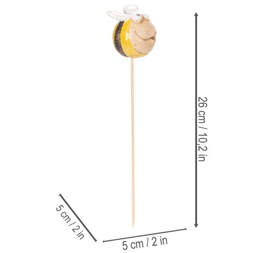 Artikel Tuinsteker met bijenmotief voor buitendecoratie in de tuin en op het balkon, 26 cm, 4 stuks