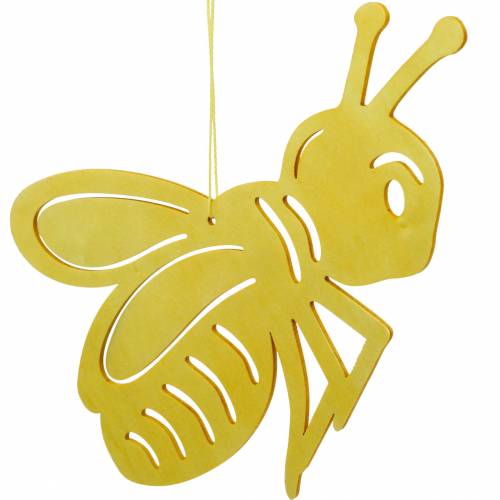 Artikel Houten figuurbij, lentedecoratie, honingbij om op te hangen, decoratief insect 6st