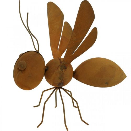 Artikel Decoratief figuur bij, metalen insect, tuindecoratie met patina L20cm H19cm