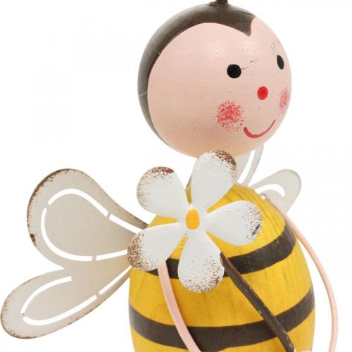 Floristik24 Decoratieve bij met bloem decoratiefiguur zomerdecoratie H21cm 2 stuks