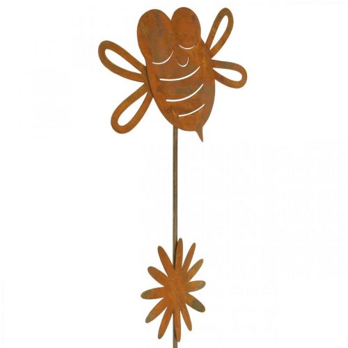 Artikel Tuinpaal bij, lentedecoratie, metalen paal roest L24,5cm 6 st.