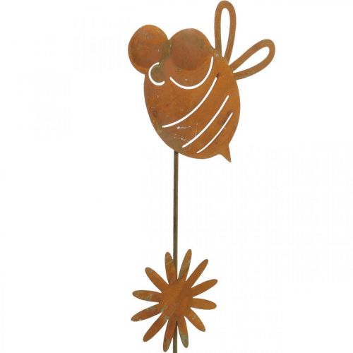 Artikel Tuinpaal bij, lentedecoratie, metalen paal roest L24,5cm 6 st.