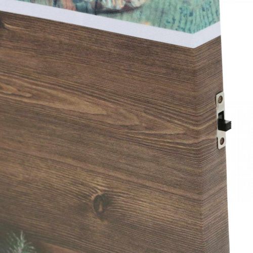 Floristik24 LED muurschildering Kerst bruin LED decoratie 38×38cm Voor batterij