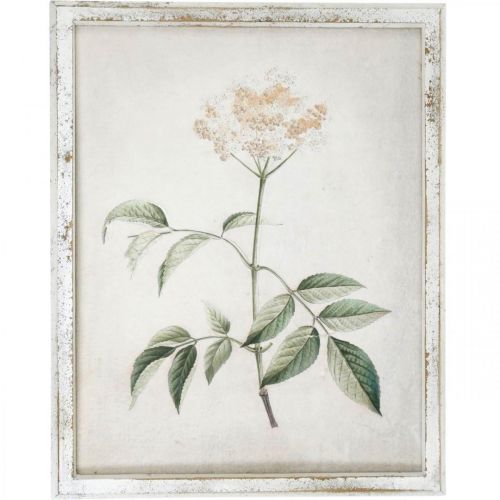 Foto met shabby chic houten frame, bloemen wanddecoratie 40×50cm