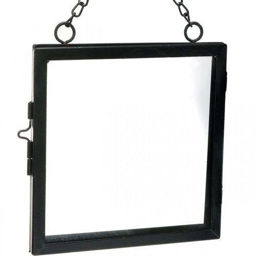Floristik24 Fotolijst om metaal en glas op te hangen zwart 18x19cm