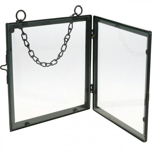 Floristik24 Fotolijst om metaal en glas op te hangen zwart 18x19cm