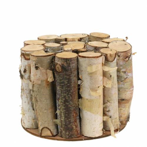 Floristik24 Berkenpotje met reageerbuizen naturel Ø17cm H13cm