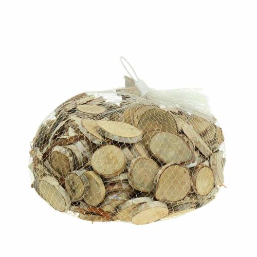 Floristik24 Berkenschijfjes rond naturel 5cm 1kg ter decoratie met schors
