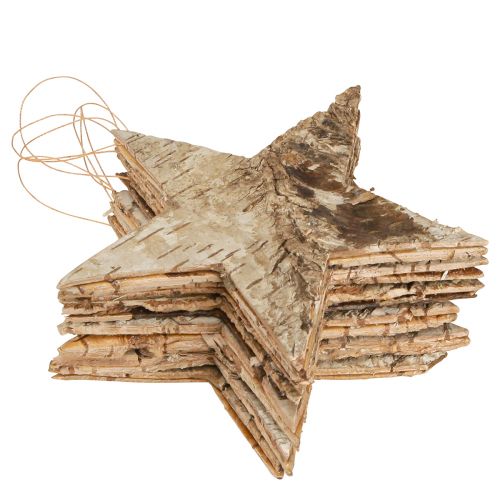 Artikel Berkensterren voor het ophangen van sterren berkenschors naturel 15cm 6 st