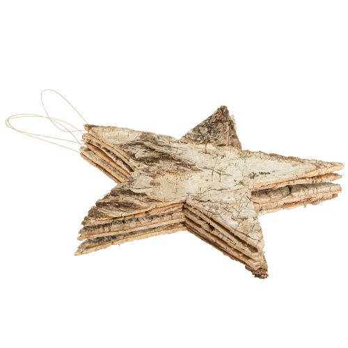 Artikel Berkensterren voor het ophangen van sterren berkenschors naturel 25cm 3 st