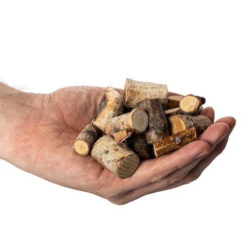 Decoratieve stukjes berkenhout met bast voor knutselprojecten, 3 cm, 300 g | Floristik24.nl