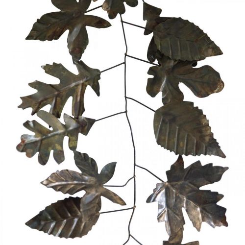 Artikel Wanddecoratie metalen slinger bladeren messing L100cm B27cm