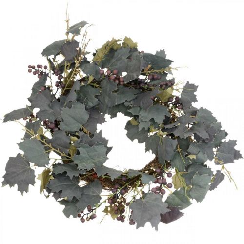 Decoratieve krans van wijnbladeren en druiven Herfstkrans van wijnstokken Ø60cm