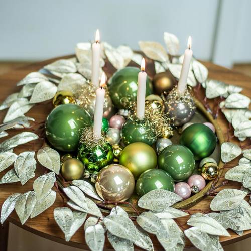 Floristik24 Krans van bladeren kunstmatige champagne tip bladeren Ø48cm