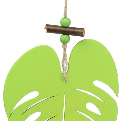 Floristik24 Raamdecoratie blad om op te hangen lichtgroen 14,5cm