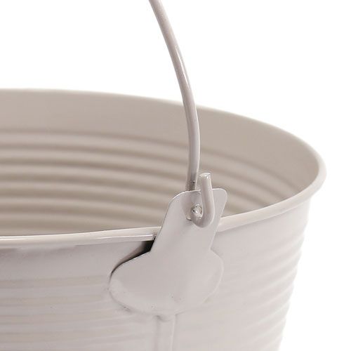 Floristik24 Blikken emmer met groefpatroon Ø18cm H17,5cm